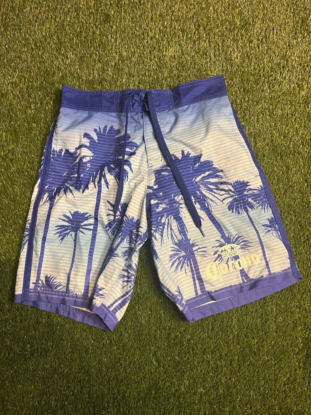 Corona Blue Palm Silhouette Swim Shorts